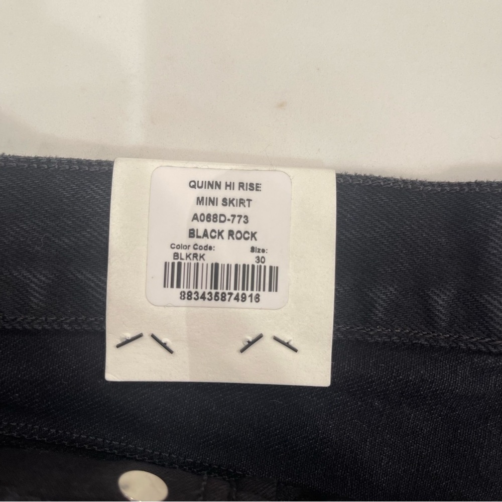 NWT Agolde Quinn Hi Rise black distressed mini skirt - Picture 12 of 14